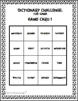 dictionary game word list.